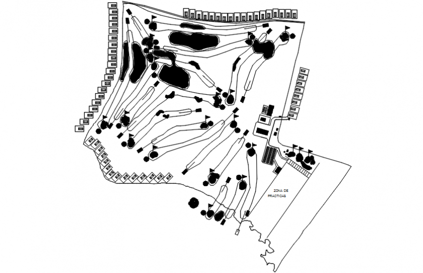 Multiple One family houses site plan and plotting cad drawing details dwg file