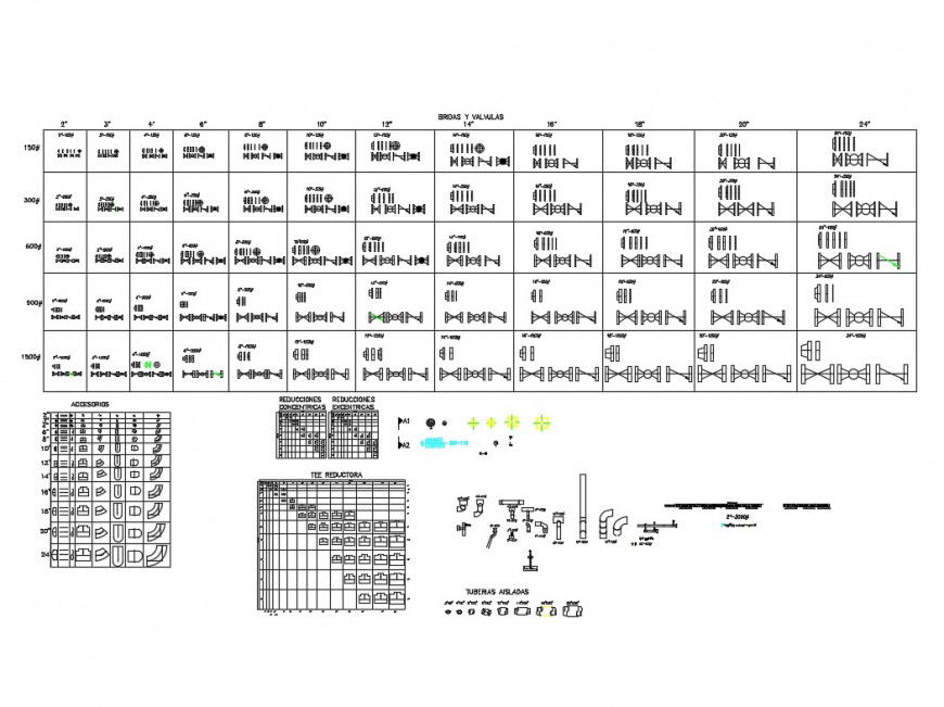 Multiple plumbing pipe blocks cad drawing details dwg file