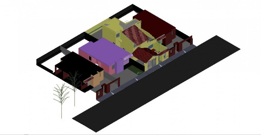 Multiple residential houses 3d exterior models drawing details dwg file