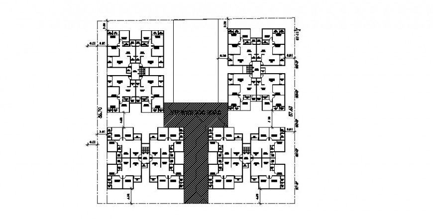 Multiple residential houses layout plan and site plan cad drawing details dwg file