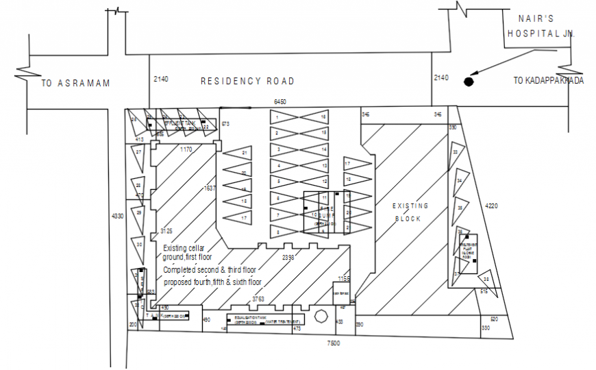 Urban Residential Site Plan CAD Drawing for Multiple Houses
