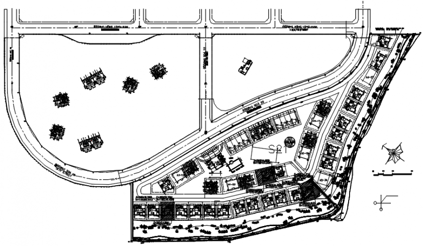 Multiple residential villa type bungalow site layout plan cad drawing details dwg file
