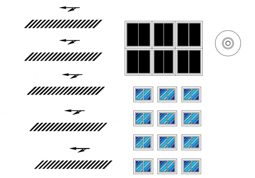 Multiple restaurant windows elevation blocks cad drawing details dwg file