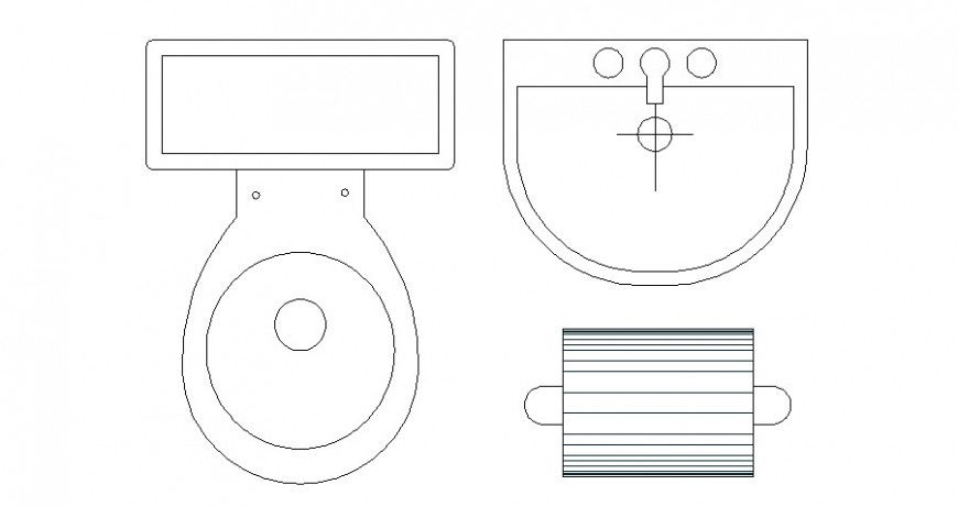 Multiple sanitary ware blocks cad drawing details dwg file