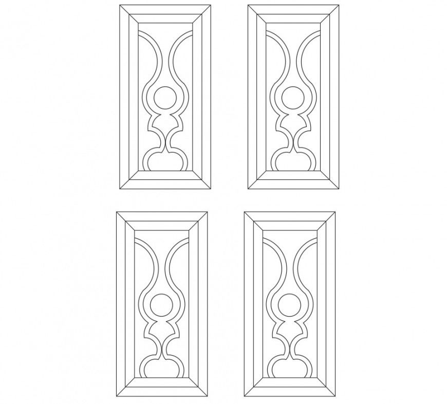 Multiple single window elevation blocks cad drawing details dwg file