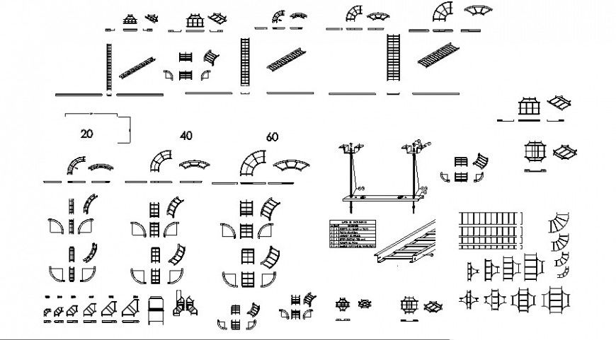 Multiple staircases 2d elevation blocks cad drawing details dwg file