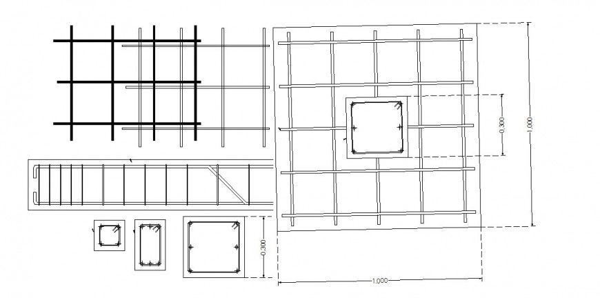Multiple staircases of store section and construction cad drawing details dwg file