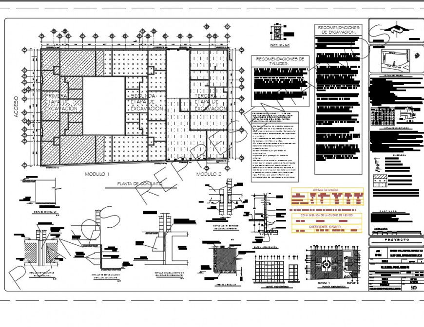 Multiple structural plan detail autocad file