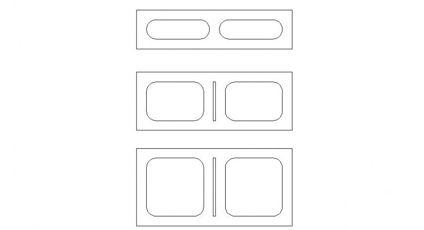Table Top View and Elevation CAD Blocks in DWG File