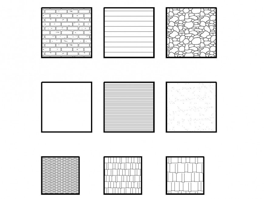 Multiple tile pattern elevation blocks cad drawing details dwg file