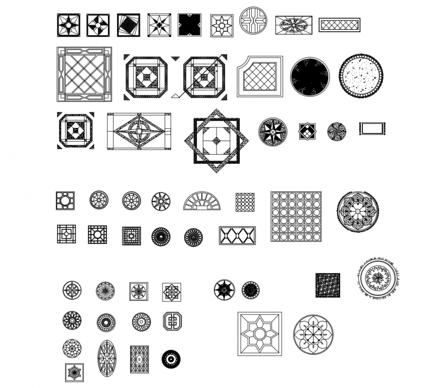 Tiles Carpet and Interior Design Blocks DWG File for CAD Projects