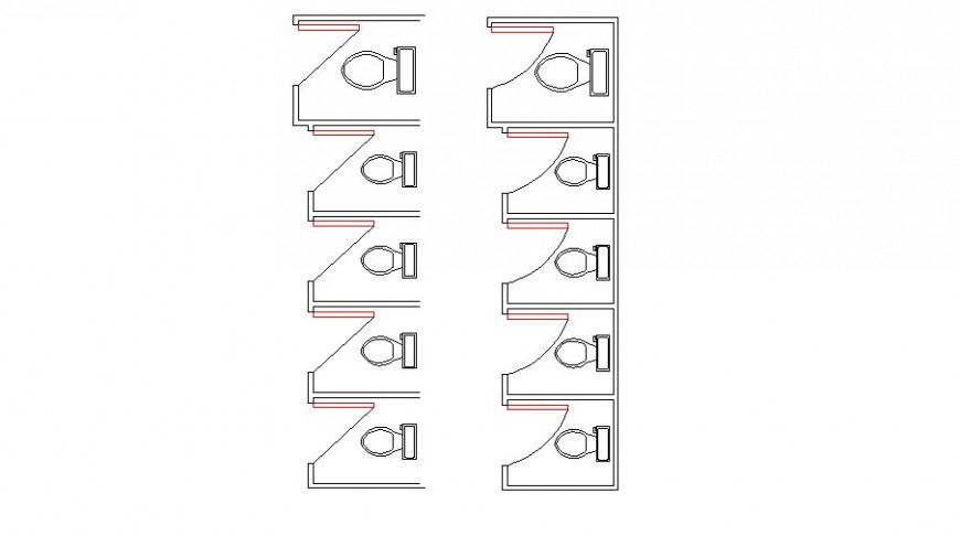 Multiple toilet sheets elevation block cad drawing details dwg file