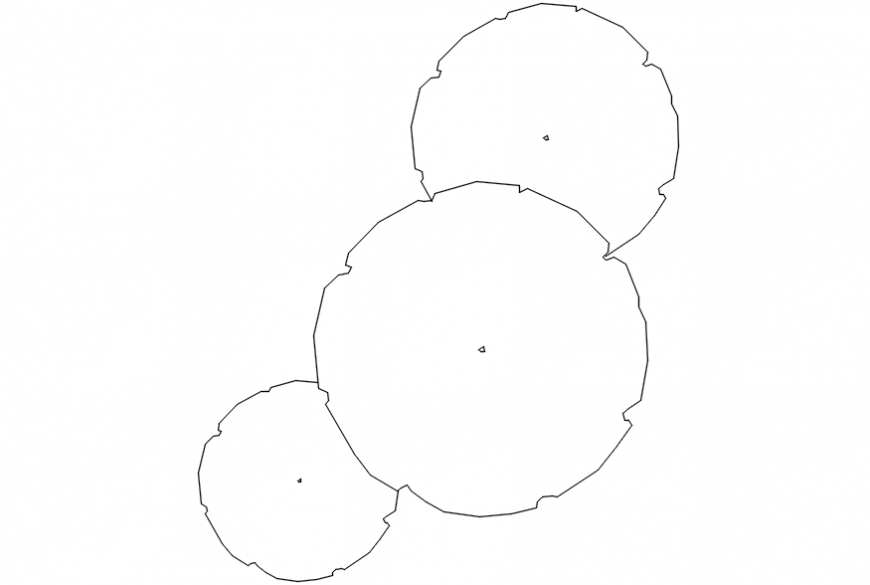 Multiple tree clump plant blocks cad drawing details dwg file