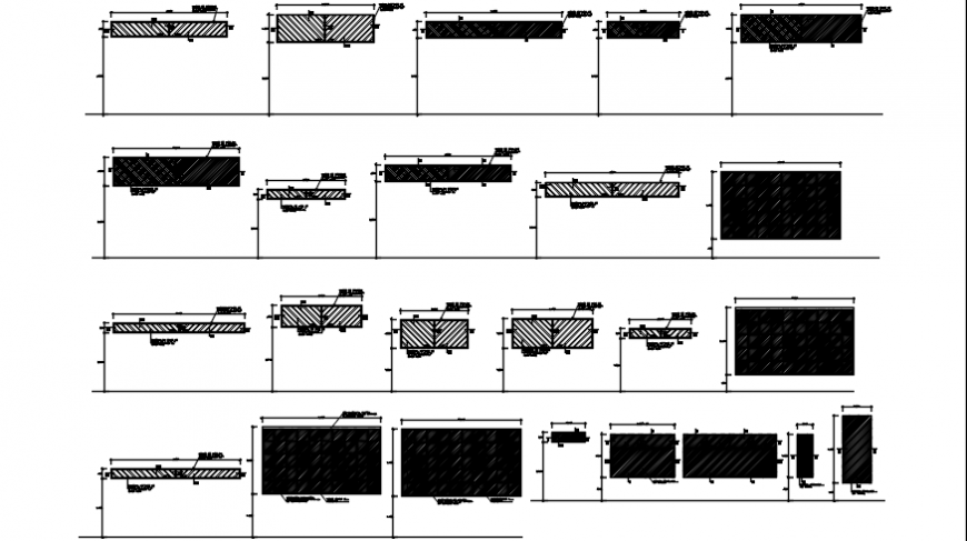 Multiple windows elevation and installation cad drawing details dwg file