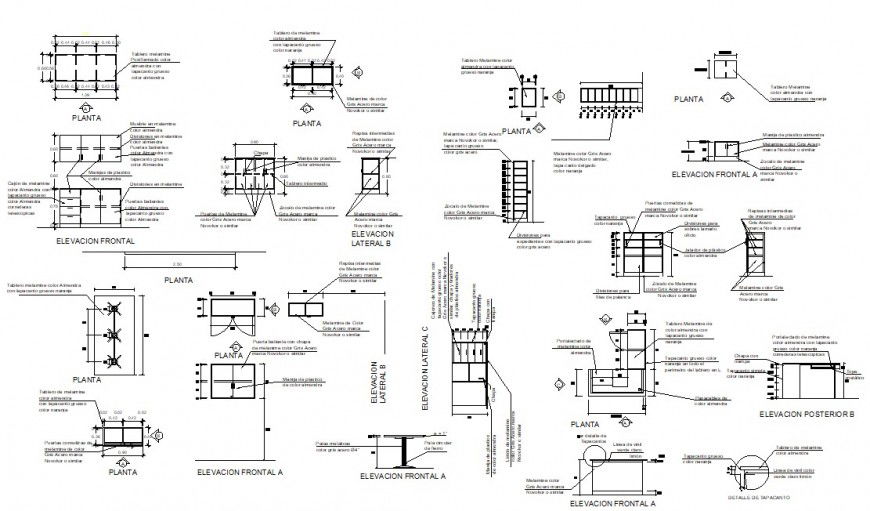 Multiple windows of villa elevations and installation drawing details dwg file