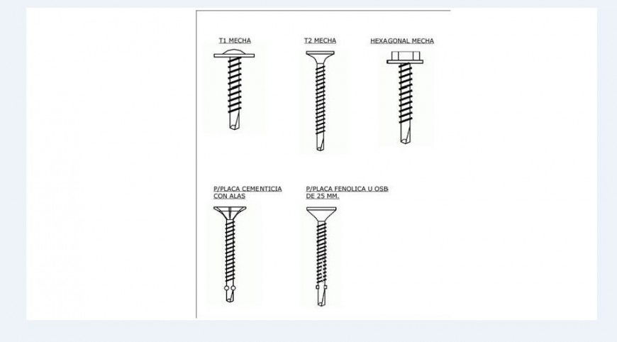 Multiple wood screws elevation blocks drawing details dwg file