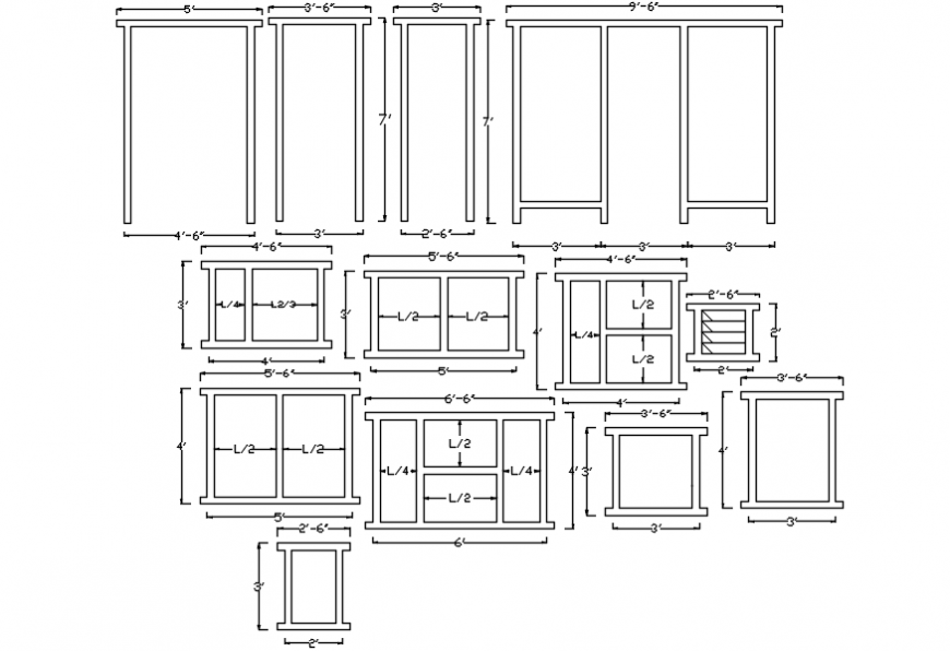 Multiple wooden table elevation blocks drawing details dwg file