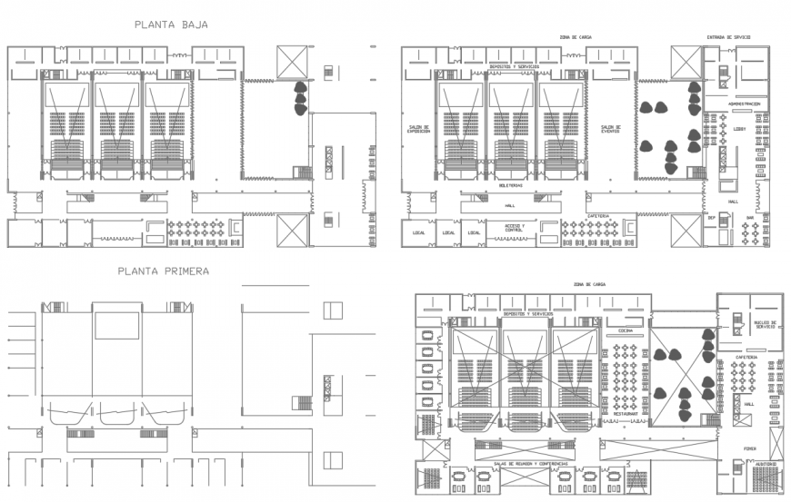 Multiplex layout plan in dwg AutoCAD file.