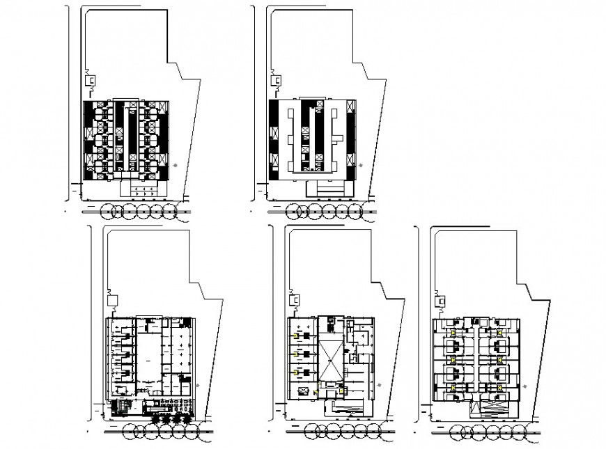 Multiplex theater building plan detail 2d view CAD block layout file in autocad format