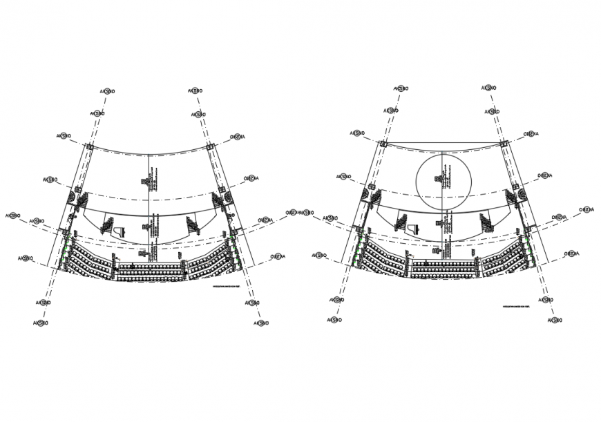 Multiplex theater floors screening plan cad drawing details dwg file
