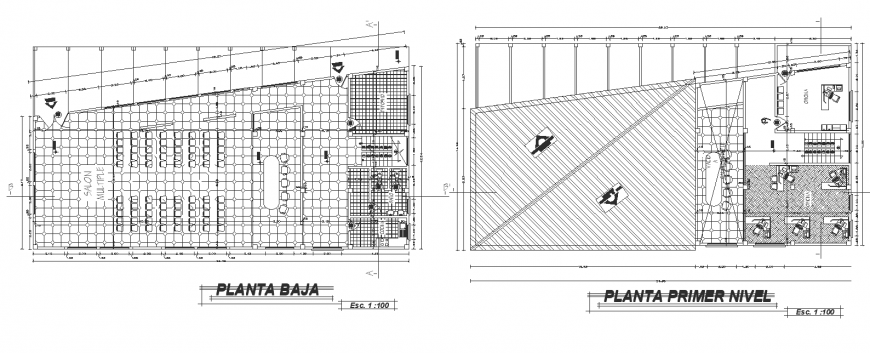 Multipurpose hall plan drawing in dwg file.