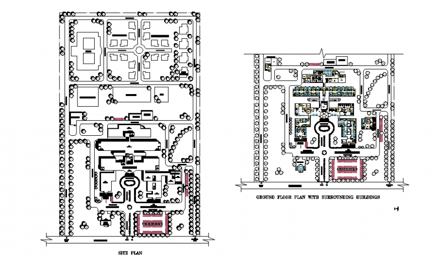 Multispecialty hospital building in dwg file.