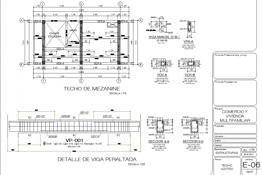 Multistory building structure drawing in dwg file.