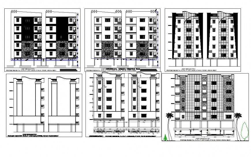 Multistory high rise building detail 2d view CAD structural block layout dwg file
