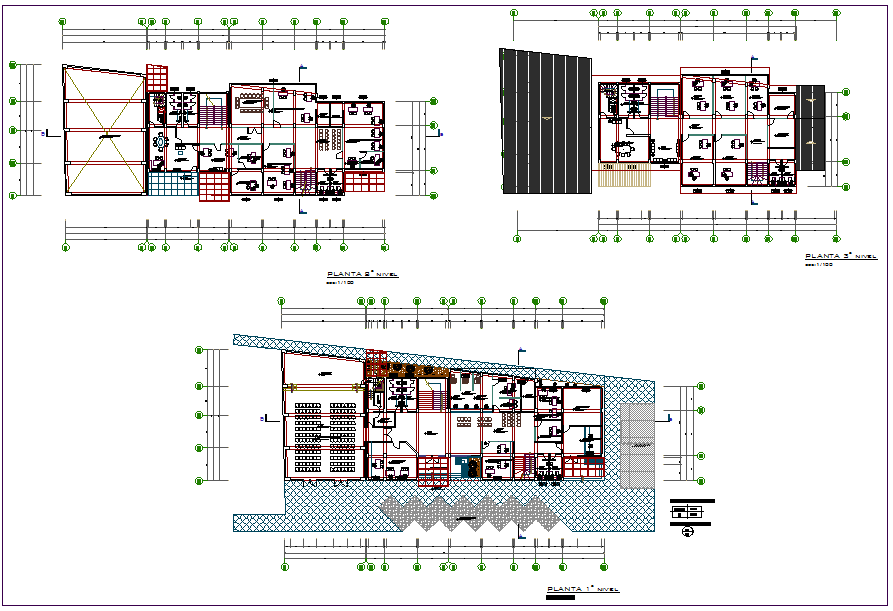 municipal office building plan view detail dwg file