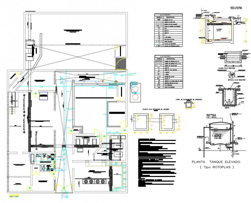 Municipal camal plan and section dwg file