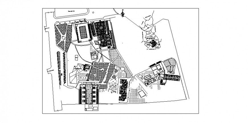 Municipal district office building distribution plan cad drawing details dwg file