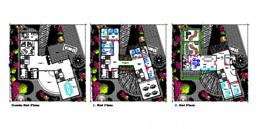 Municipal government office distribution plan cad drawing details dwg file