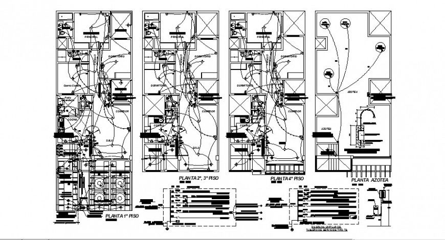 Municipal housing building electrical layout plan cad drawing details dwg file