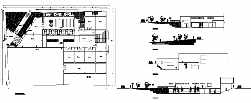 Municipal library construction detail drawing in dwg file.