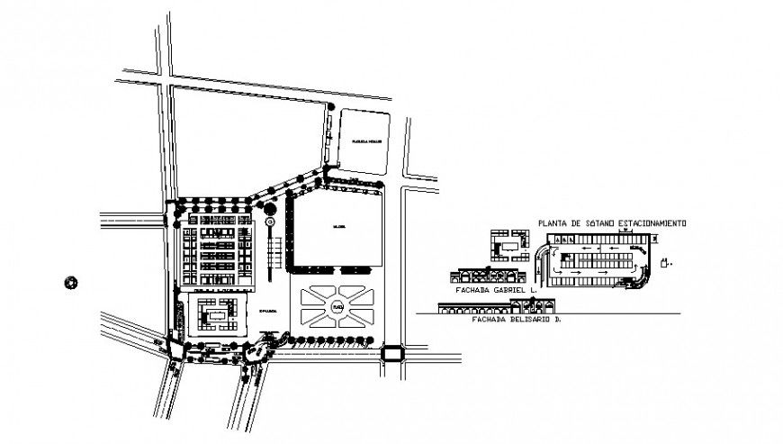 Municipal market plan in auto cad software