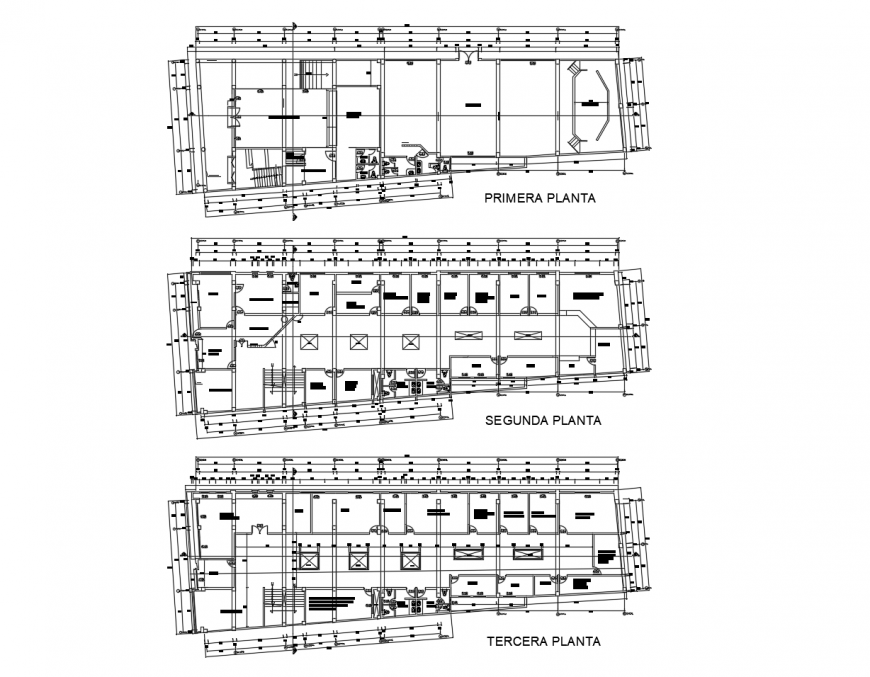 Municipal office building floor plan distribution cad drawing details dwg file