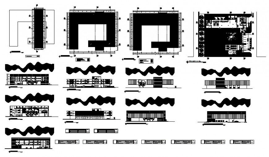 Municipality building drawings details plan and elevation autocad file
