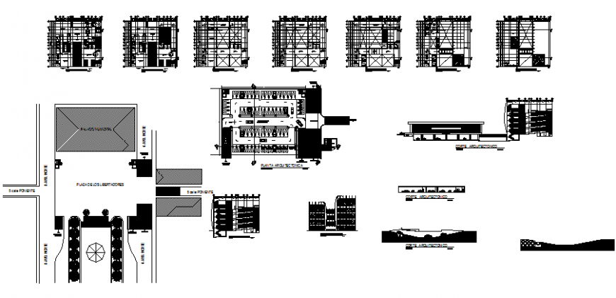 Museum of modern art construction drawing in dwg file.
