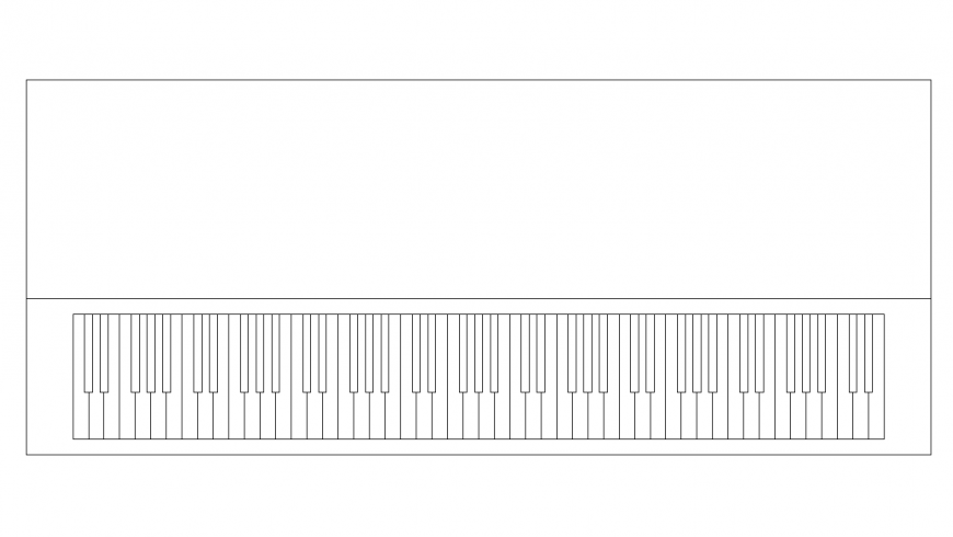 Musical instrument plan of piano with block of house hold design dwg file