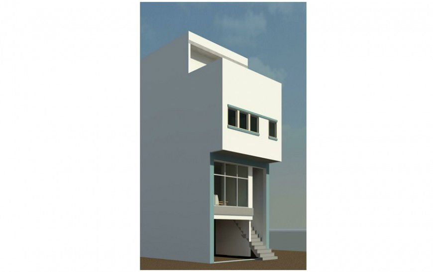 Narrow housing units 3d model Revit file
