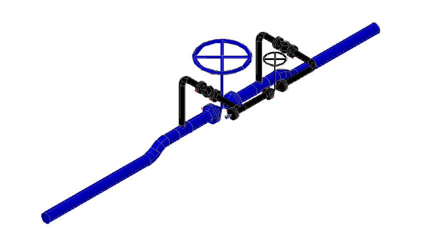 Natural gas block valve station 3 d detail dwg file