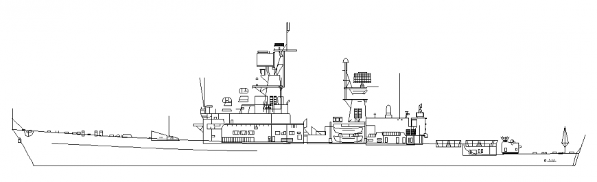 Nave da Guerra plan detail dwg file