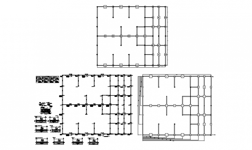 Nave industrial plant section, foundation, structure and auto-cad details dwg file