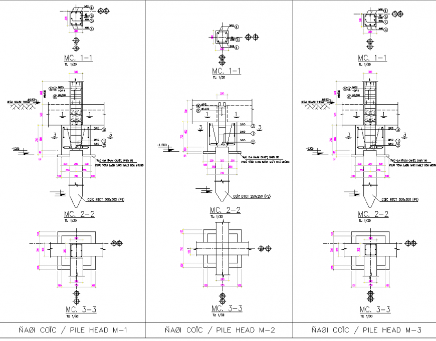 Needle section plan autocad file
