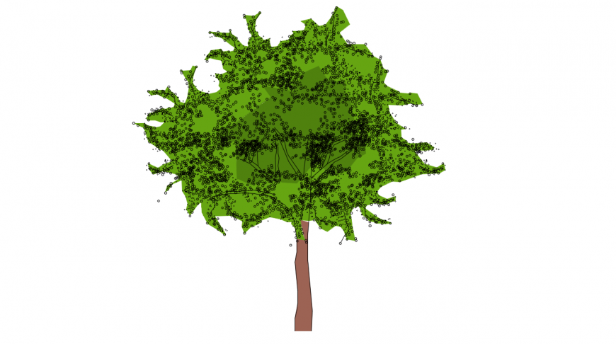 Neem tree color elevation 2d block drawing details dwg file