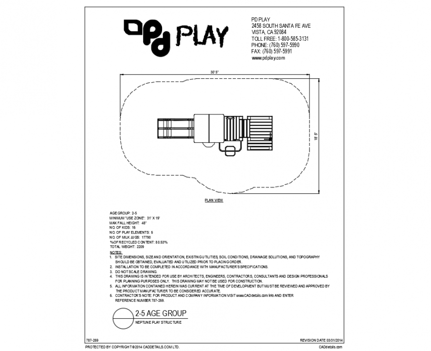 Neptune play equipment details of garden dwg file