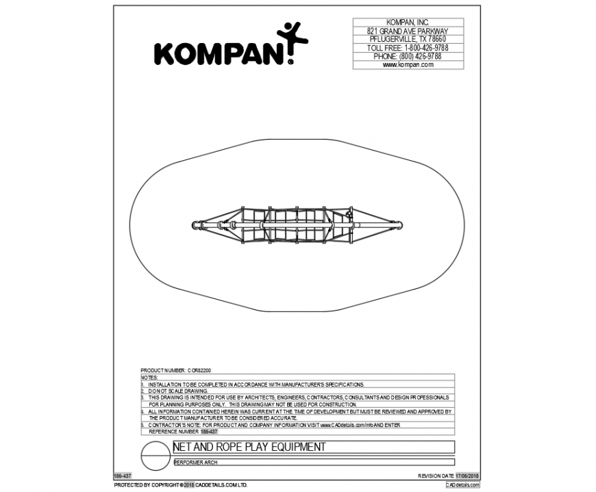 Net and rope play equipment for garden dwg file