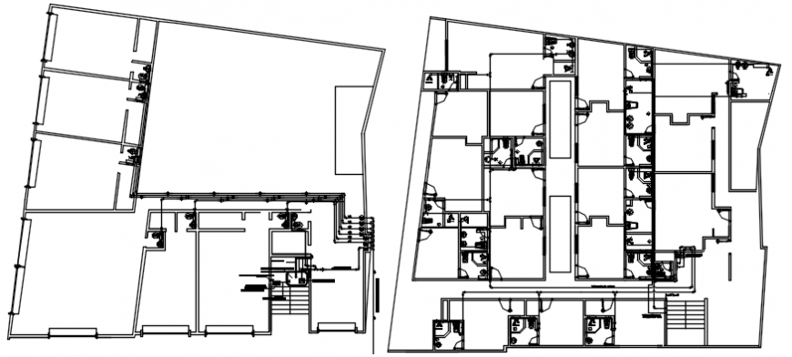 Network of water line for commercial area in AutoCAD file