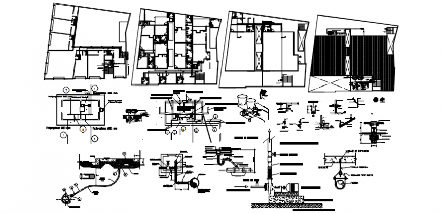 Network of water line for shopping Centre in auto cad file