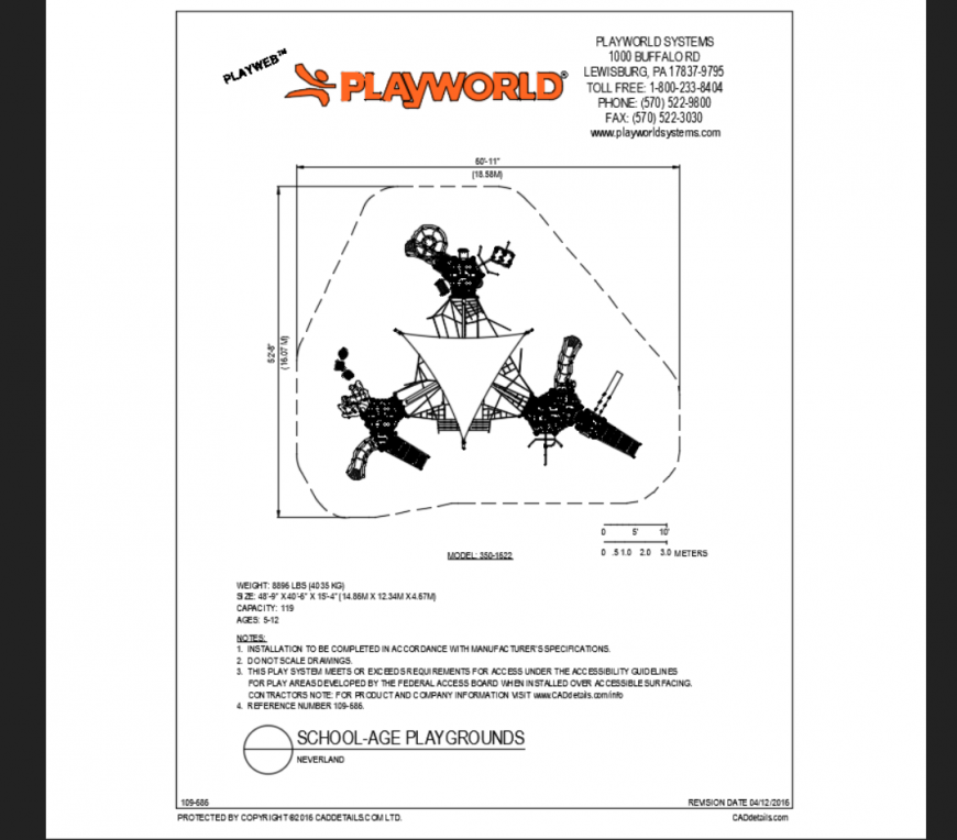 Neverland themed park structural details of school park dwg file